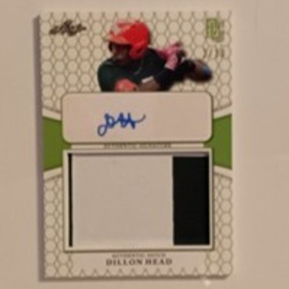 Dillon Head 2/10 2022 Leaf Authentic Signature and Relic Card